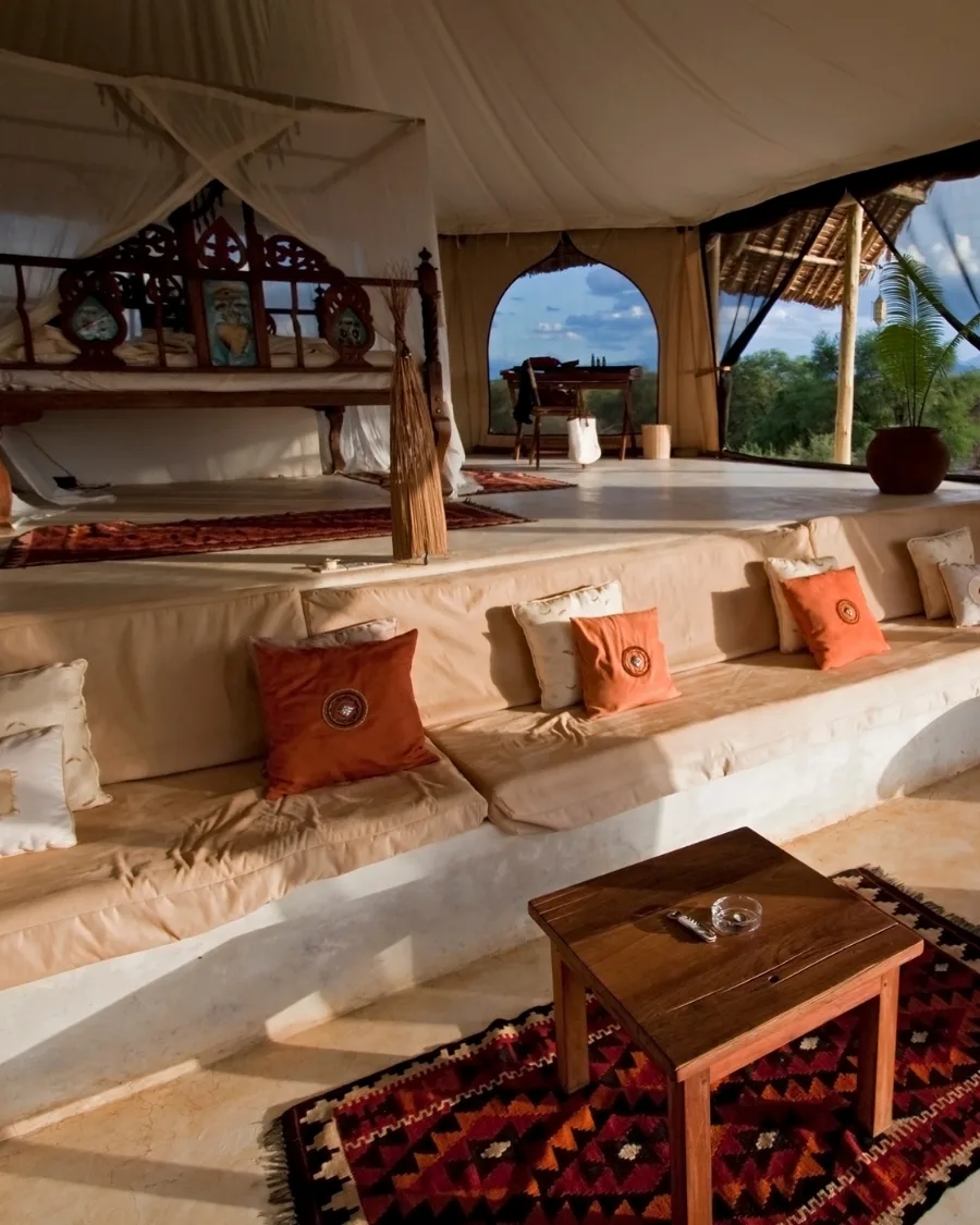 Luxury tented safari camp in a Kenya wildlife conservancy