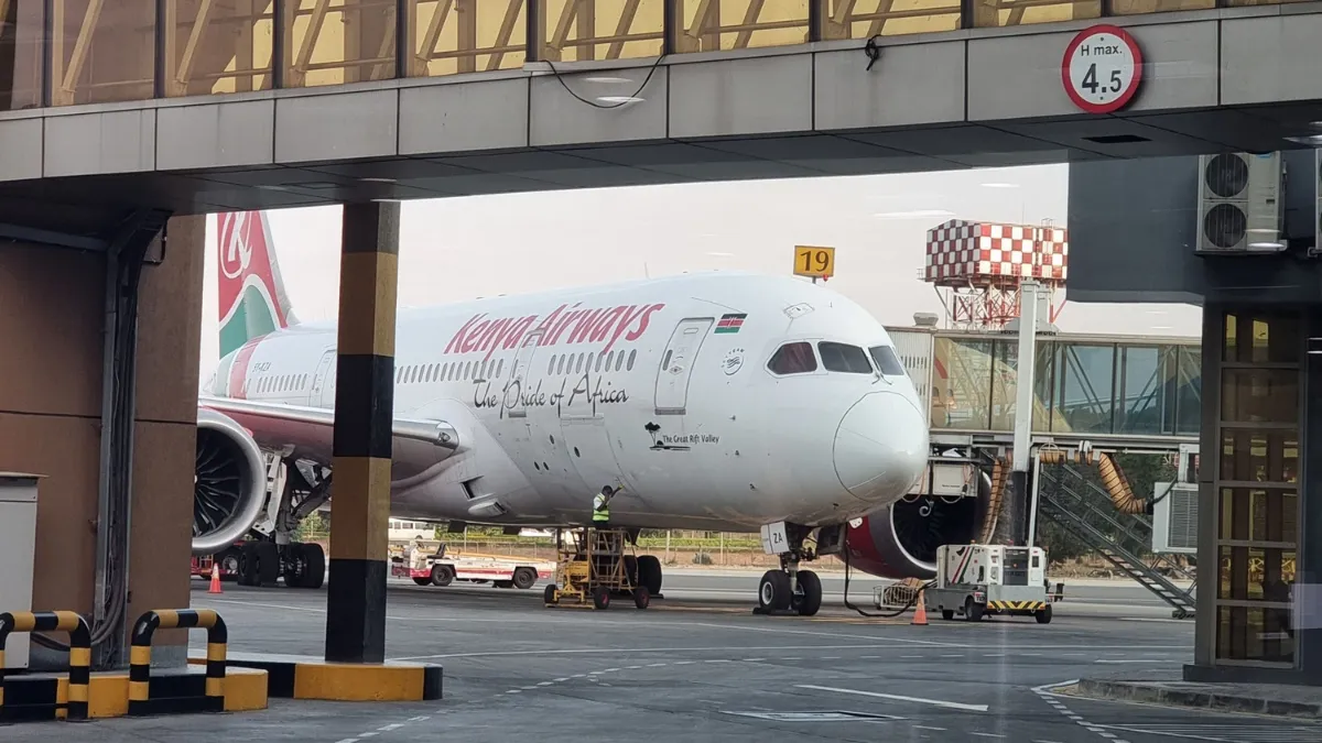 Aircraft on the apron at JKIA Nairobi serving routes booked by Travelshoppe